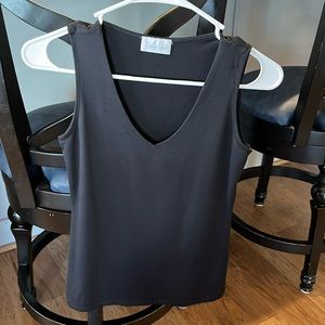 Linda Leal black stretch tank top. Size Small.